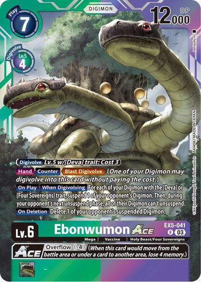 Ebonwumon ACE (Animal Colosseum) Near Mint Foil - Nick Nack's Full Frontal Attack