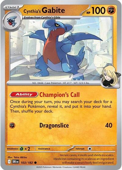 Cynthia's Gabite (SV10: Destined Rivals) Near Mint - Nick Nack's Full Frontal Attack