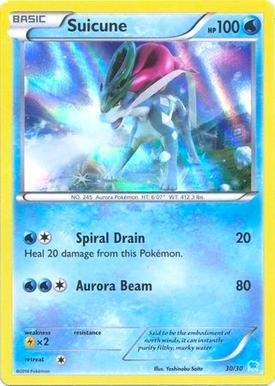 Suicune (30 - Holo) (XY Trainer Kit: Pikachu Libre & Suicune) Heavy Play Holofoil