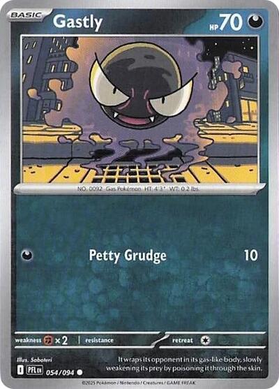 Gastly (ME02: Phantasmal Flames) Near Mint Reverse Holofoil - Nick Nack's Full Frontal Attack