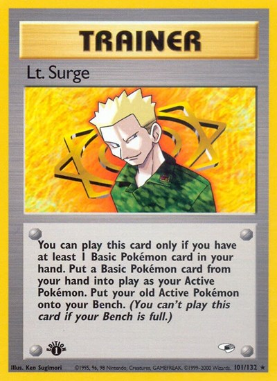 Lt. Surge (101) (Gym Heroes) Light Play 1st Edition