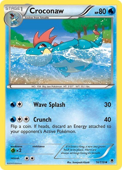 Croconaw (XY - Phantom Forces) Medium Play - Nick Nack's Full Frontal Attack