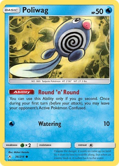 Poliwag (36) (SM - Unbroken Bonds) Light Play - Nick Nack's Full Frontal Attack