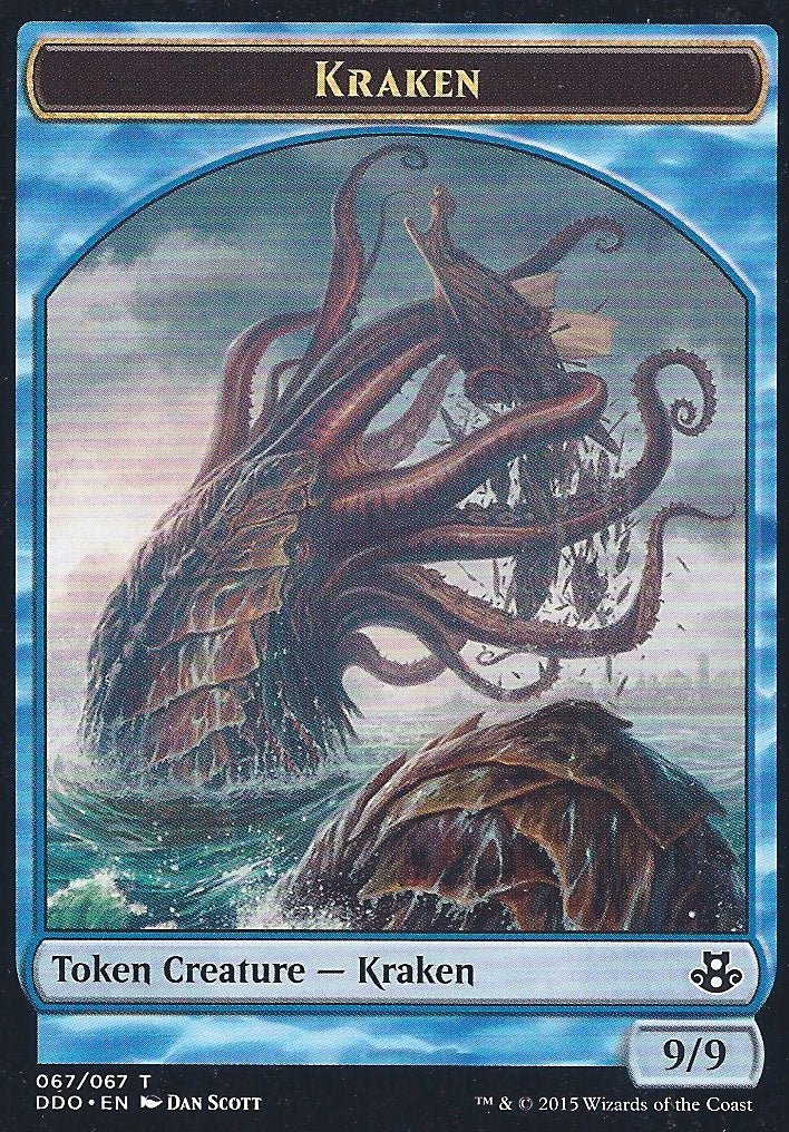 Kraken Token (Duel Decks: Kiora vs Elspeth) Near Mint - Nick Nack's Full Frontal Attack