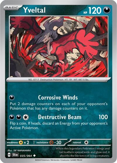 Yveltal (SV: Shrouded Fable) Near Mint Reverse Holofoil - Nick Nack's Full Frontal Attack