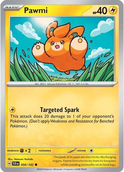Pawmi (SV07: Stellar Crown) Near Mint Reverse Holofoil - Nick Nack's Full Frontal Attack