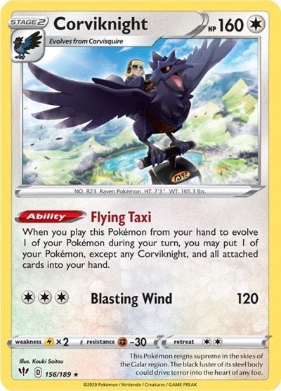 Corviknight (SWSH03: Darkness Ablaze) Near Mint Holofoil - Nick Nack's Full Frontal Attack