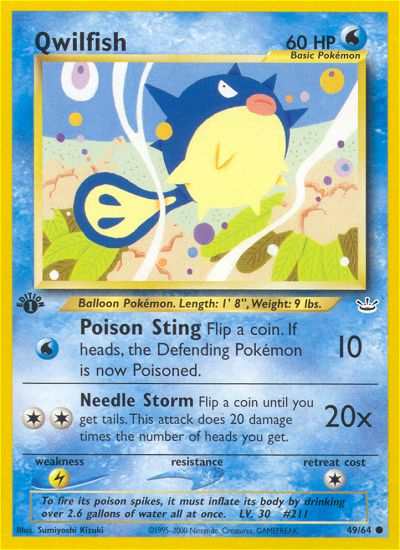 Qwilfish (Neo Revelation) Light Play 1st Edition