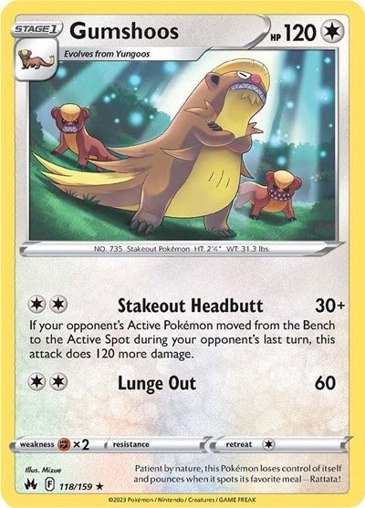 Gumshoos (Crown Zenith) Near Mint Reverse Holofoil - Nick Nack's Full Frontal Attack