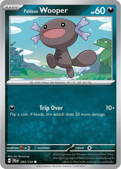 Paldean Wooper (SV09: Journey Together) Near Mint Reverse Holofoil - Nick Nack's Full Frontal Attack