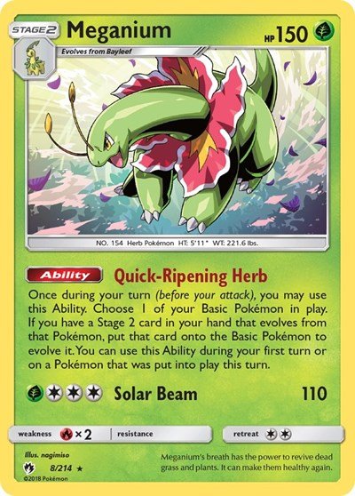 Meganium (SM - Lost Thunder) Near Mint Holofoil - Nick Nack's Full Frontal Attack