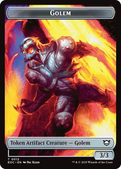 Golem (0012) / Golem (0014) Double - Sided Token (Commander: Edge of Eternities) Near Mint - Nick Nack's Full Frontal Attack