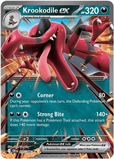 Krookodile ex (ME04: Chaos Rising) Near Mint Holofoil