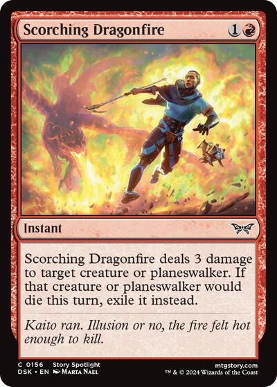 Scorching Dragonfire (Duskmourn: House of Horror) Near Mint - Nick Nack's Full Frontal Attack