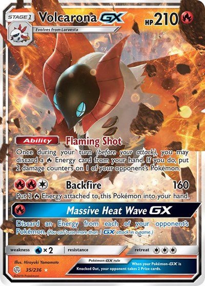 Volcarona GX (SM - Cosmic Eclipse) Near Mint Holofoil - Nick Nack's Full Frontal Attack