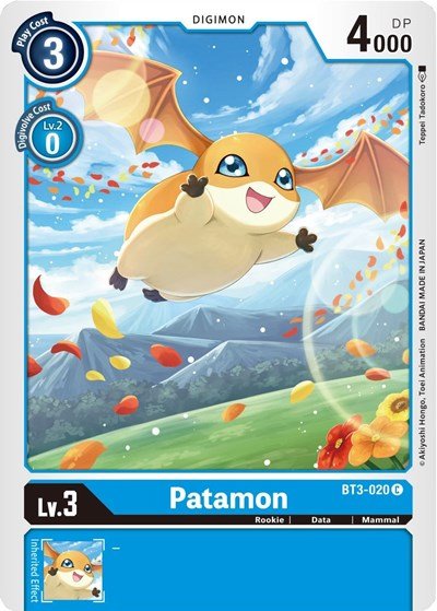 Patamon BT3 - 020 (Release Special Booster) Near Mint - Nick Nack's Full Frontal Attack