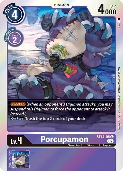 Porcupamon (Starter Deck 14: Beelzemon Advanced Deck Set) Near Mint Foil - Nick Nack's Full Frontal Attack
