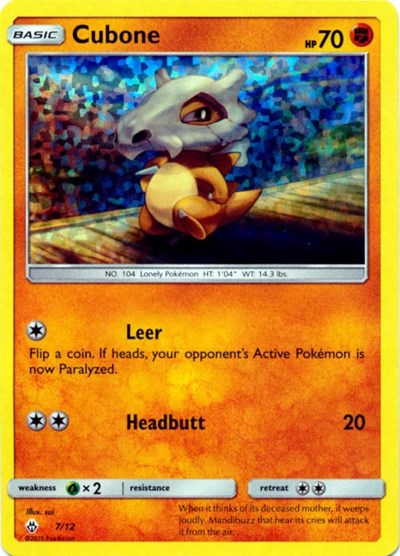 Cubone - 7 (McDonald's Promos 2018) Damaged / Poor Holofoil