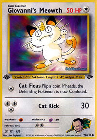 Giovanni's Meowth (Gym Challenge) Light Play 1st Edition