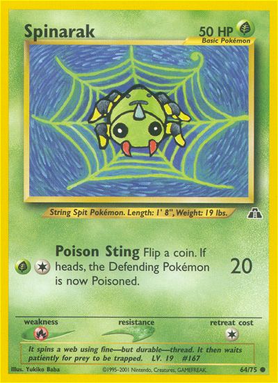 Spinarak (Neo Discovery) Light Play 1st Edition