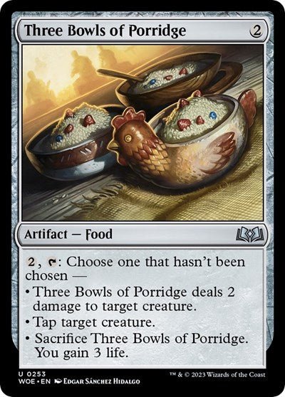 Three Bowls of Porridge (Wilds of Eldraine) Near Mint - Nick Nack's Full Frontal Attack