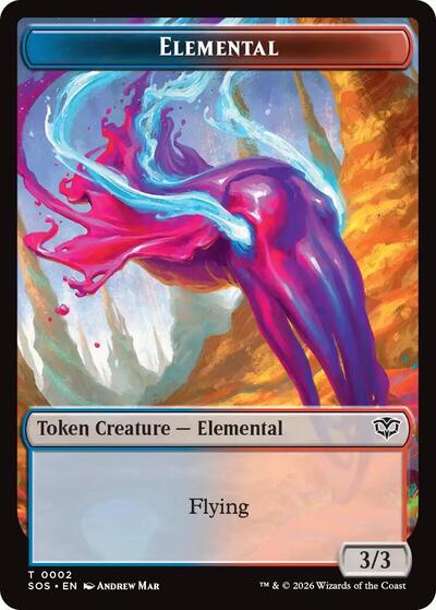 Elemental (0002) / Treasure Double-Sided Token (Secrets of Strixhaven) Near Mint