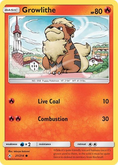 Growlithe (SM - Unbroken Bonds) Near Mint - Nick Nack's Full Frontal Attack