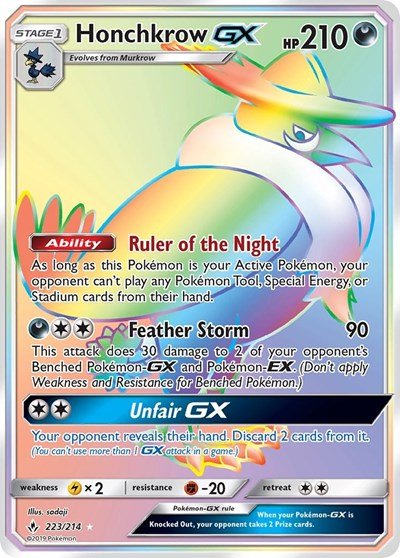Honchkrow GX (Secret) (SM - Unbroken Bonds) Near Mint Holofoil - Nick Nack's Full Frontal Attack
