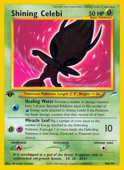 Shining Celebi (Neo Destiny) Light Play Holofoil - Nick Nack's Full Frontal Attack