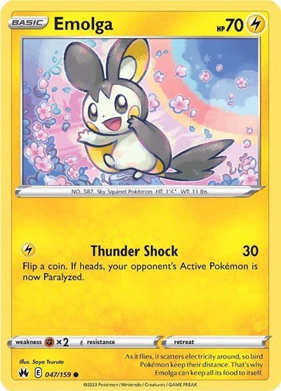 Emolga (Crown Zenith) Near Mint Reverse Holofoil - Nick Nack's Full Frontal Attack