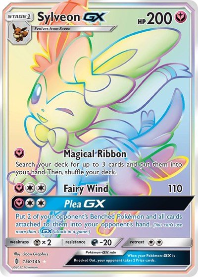 Sylveon GX (Secret) (SM - Guardians Rising) Near Mint Holofoil - Nick Nack's Full Frontal Attack