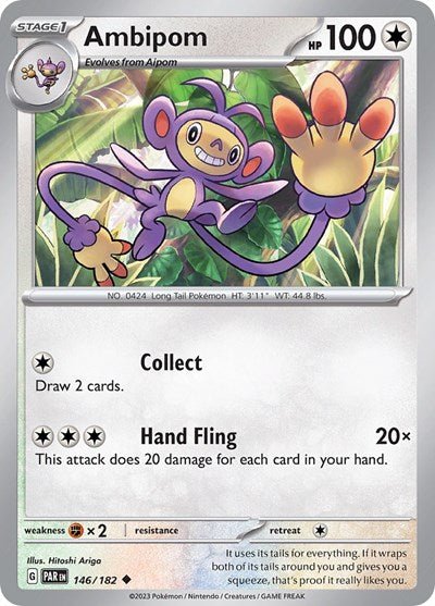 Ambipom (Scarlet and Violet: Paradox Rift) Near Mint - Nick Nack's Full Frontal Attack