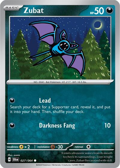 Zubat (SV: Shrouded Fable) Near Mint Reverse Holofoil - Nick Nack's Full Frontal Attack