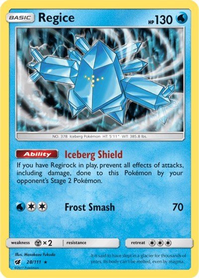 Regice (SM - Crimson Invasion) Near Mint Holofoil - Nick Nack's Full Frontal Attack