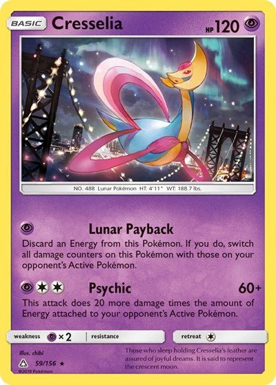 Cresselia (SM - Ultra Prism) Near Mint Reverse Holofoil - Nick Nack's Full Frontal Attack