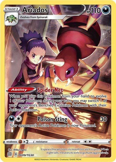 Ariados (SWSH09: Brilliant Stars Trainer Gallery) Near Mint Holofoil - Nick Nack's Full Frontal Attack