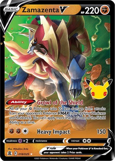 Zamazenta V (Celebrations) Near Mint Holofoil - Nick Nack's Full Frontal Attack