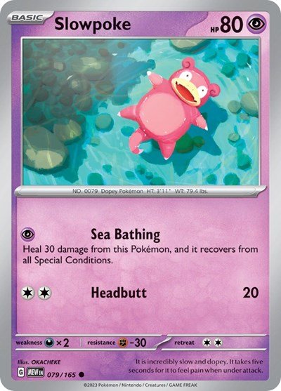 Slowpoke (Scarlet and Violet: 151) Near Mint Reverse Holofoil - Nick Nack's Full Frontal Attack