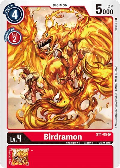 Birdramon (Starter Deck 01: Gaia Red) Near Mint - Nick Nack's Full Frontal Attack