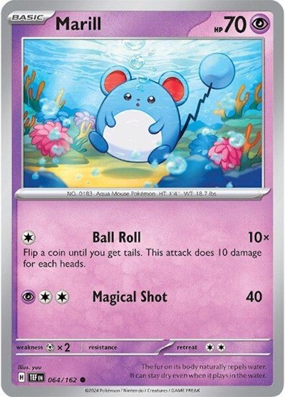 Marill (SV05: Temporal Forces) Near Mint - Nick Nack's Full Frontal Attack