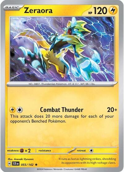 Zeraora - 055 (SV07: Stellar Crown) Near Mint Reverse Holofoil