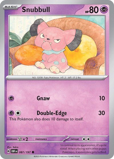 Snubbull (Scarlet and Violet: Obsidian Flames) Near Mint - Nick Nack's Full Frontal Attack