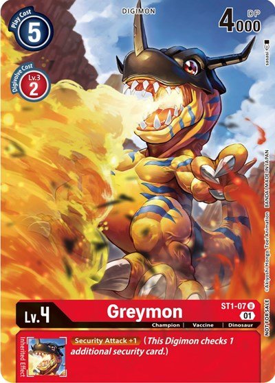 Greymon ST1 - 07 (Dimensional Phase Pre - Release) (Starter Deck 01: Gaia Red) Near Mint - Nick Nack's Full Frontal Attack