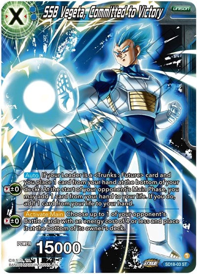 SSB Vegeta, Committed to Victory (Dawn of the Z - Legends) Near Mint Foil - Nick Nack's Full Frontal Attack