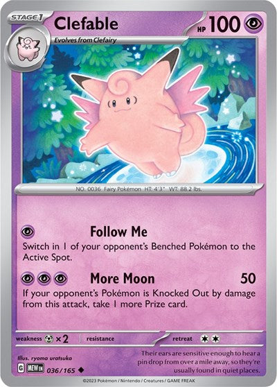 Clefable (Scarlet and Violet: 151) Near Mint Reverse Holofoil