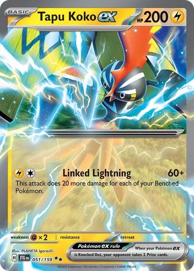 Tapu Koko ex (SV09: Journey Together) Near Mint Holofoil - Nick Nack's Full Frontal Attack