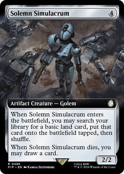 Solemn Simulacrum (Extended Art) (Universes Beyond: Fallout) Near Mint Foil - Nick Nack's Full Frontal Attack
