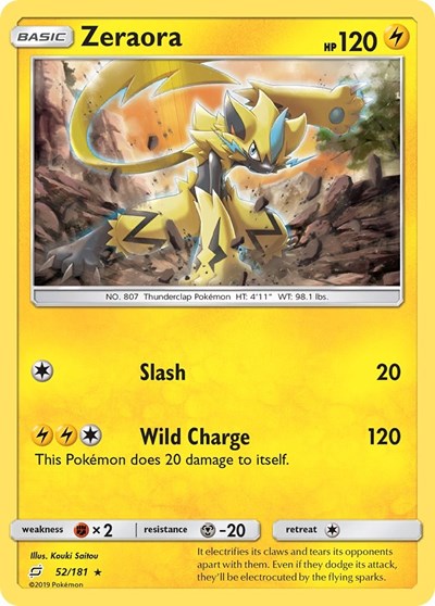 Zeraora (SM - Team Up) Near Mint Reverse Holofoil