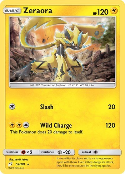 Zeraora (SM - Team Up) Near Mint Reverse Holofoil - Nick Nack's Full Frontal Attack
