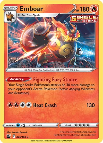 Emboar (SWSH05: Battle Styles) Near Mint Holofoil